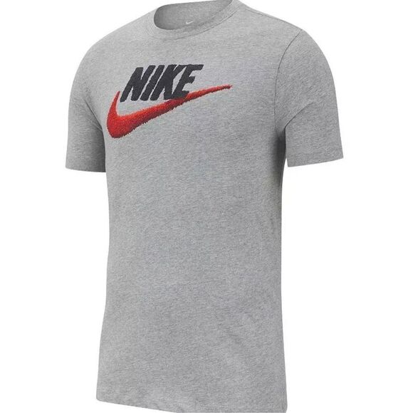 Nike Futura Logo Graphic Tee, T-Shirt, Grey/Red AR4993-063 Medium NWT - Picture 2 of 4